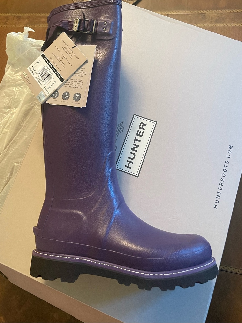 Hunter WMN Balmoral ll - Polly Lining Dark Iris Tall Waterproof Rain Boot